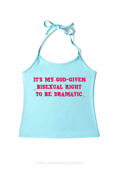 God Given Bisexual Right Pride Y2K Halter Neck Cami Cherrykitten