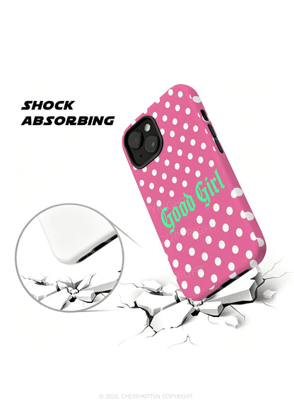 Good Girl White Dots On Pink Y2K Phone Case Cherrykitten