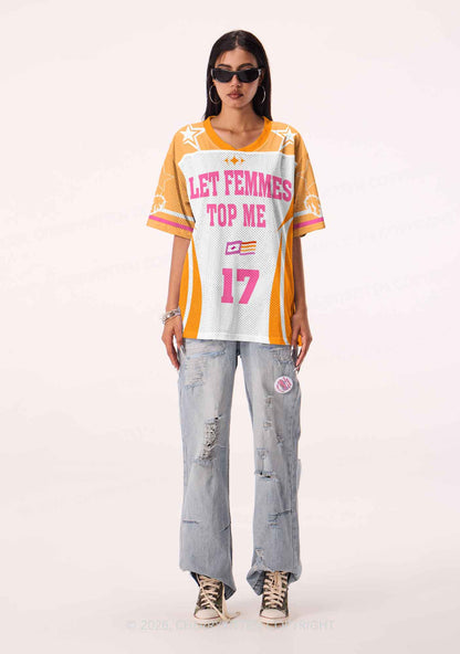 Orange I Let Femmes Top Me Pride Y2K Sport Jersey Shirts Cherrykitten