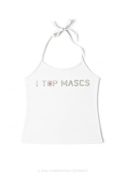 Rhinestone I Top Mascs Pride Y2K Halter Neck Cami Cherrykitten