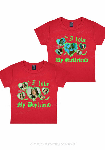 Custom Gothic GF BF Photos Y2K Valentine's Day Baby Tee Cherrykitten