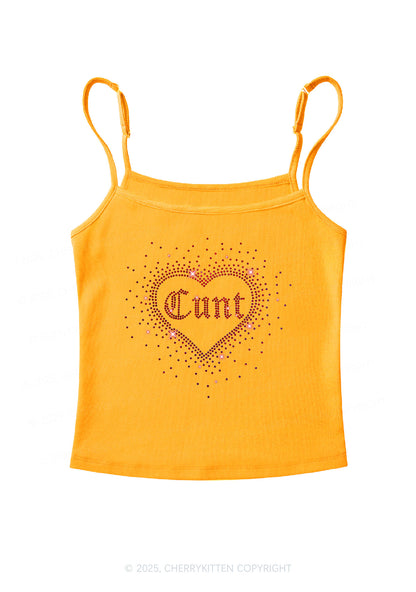 Rhinestone Love Cxxt Y2K Spaghetti Strap Cami Cherrykitten