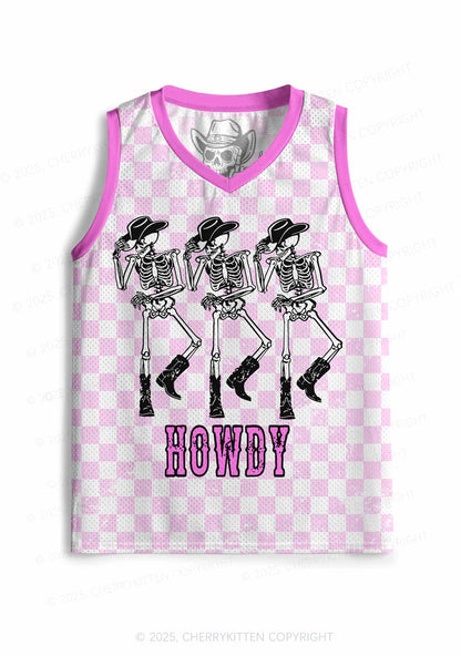 Custom Halloween Howdy Dancing Skeletons Y2K Sport Jersey Tank Cherrykitten