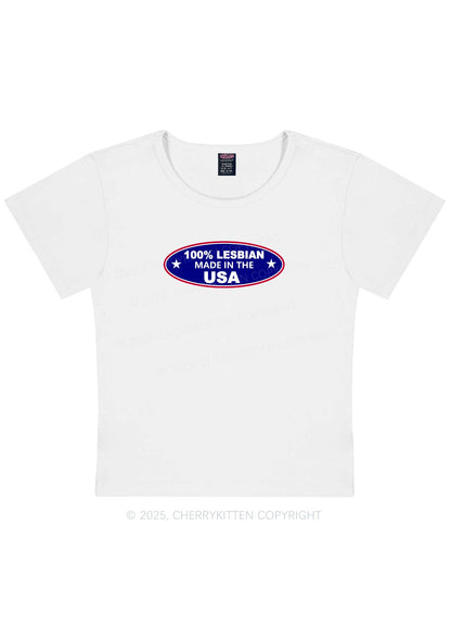 Lesbian Made In USA Y2K Baby Tee Cherrykitten