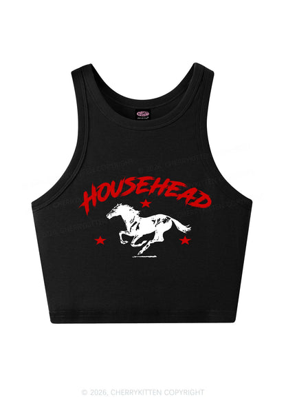 Retro Star Househead Horse Y2K Crop Tank Top Cherrykitten