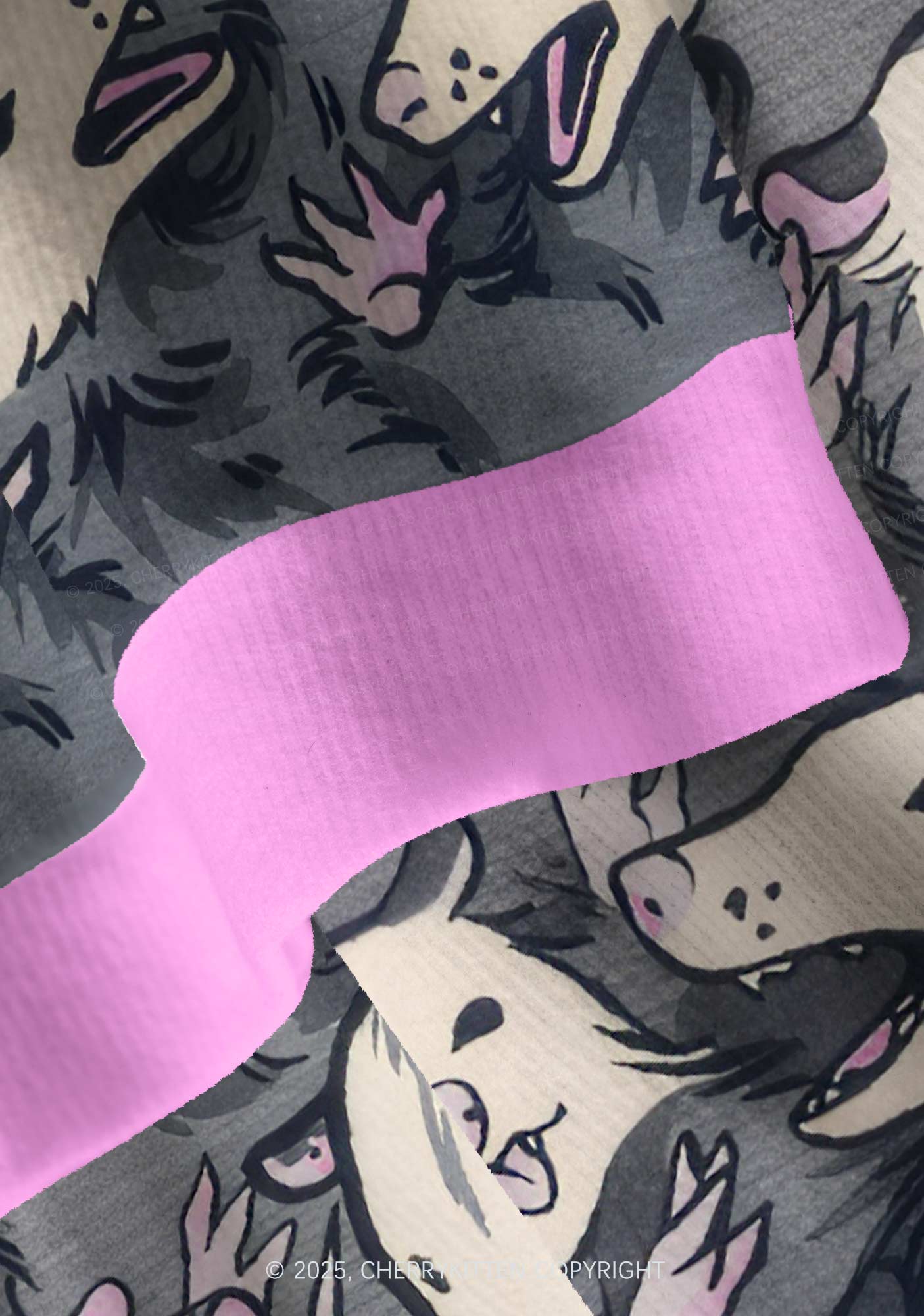 Grey Possum Y2K Christmas Cardigan Knit Sweatshirt Cherrykitten