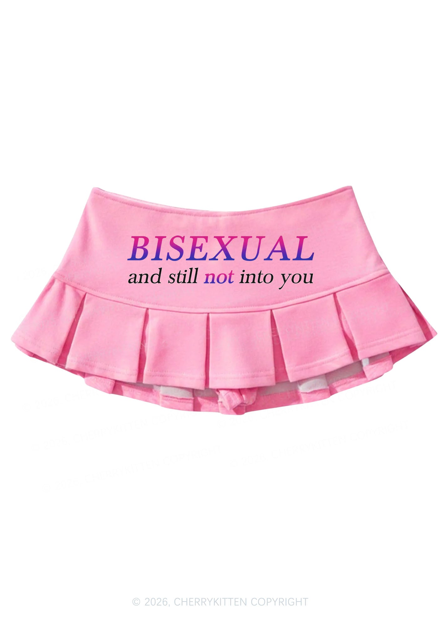 Bisexual And Still Not Into You Pride Y2K Mini Pleated Skirts Cherrykitten