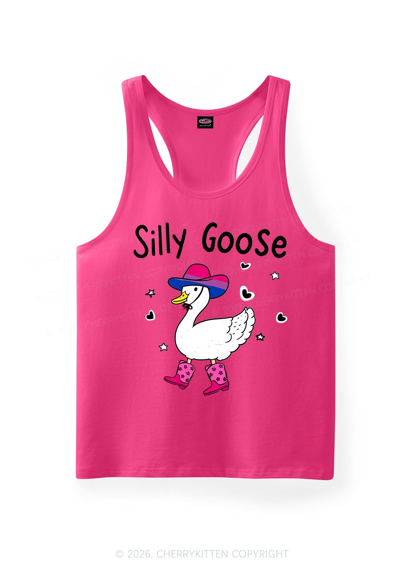 Silly Goose Bisexual Pride Y2K Men Racerback Tank Top Cherrykitten