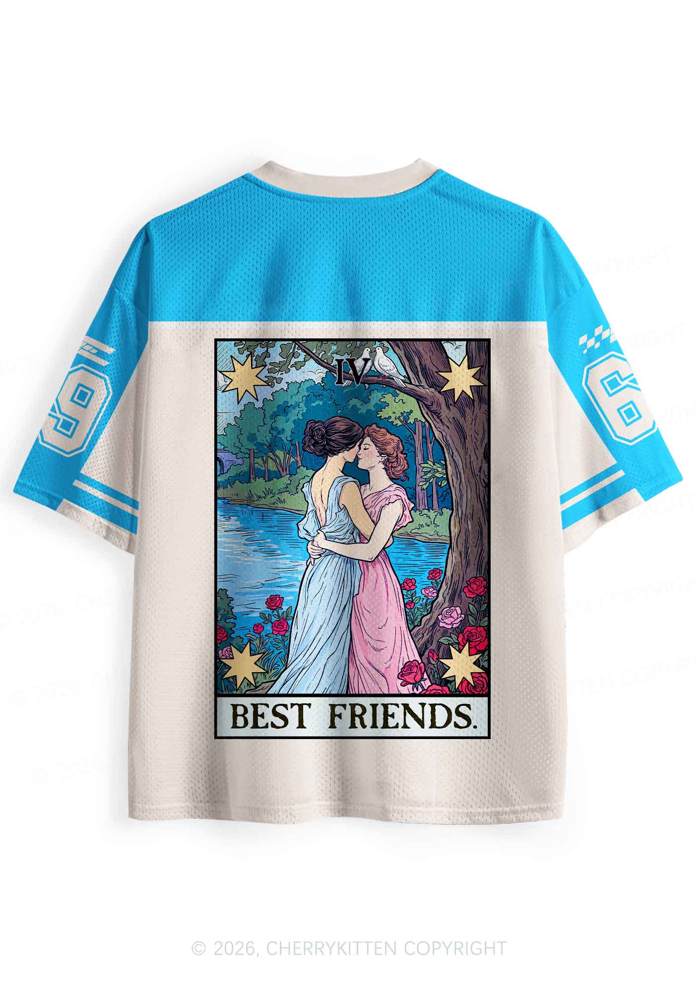 Blue Best Friends Pride Y2K Sport Jersey Shirts Cherrykitten