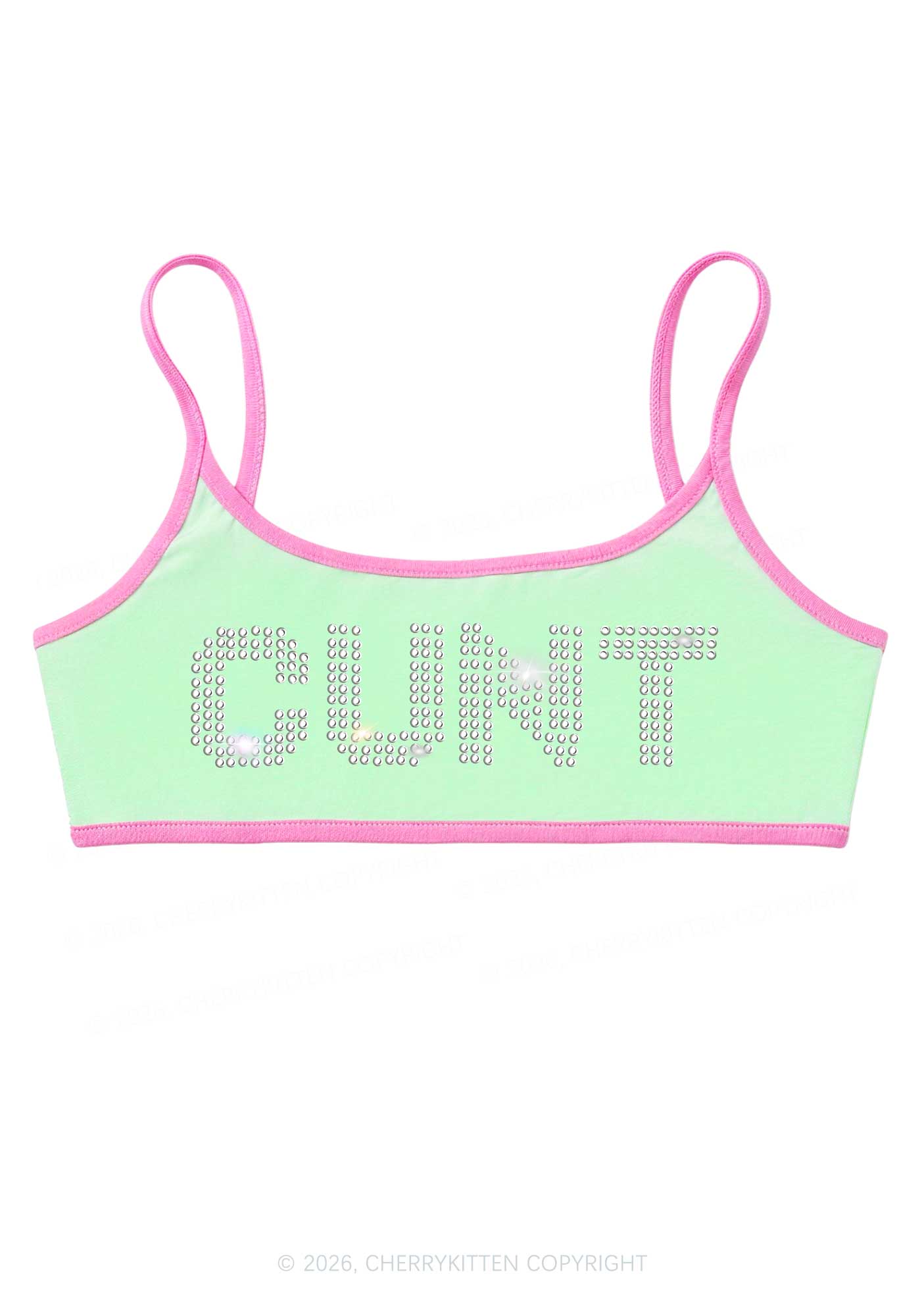 Rhinestone Cxxt Y2K Super Crop Cami Cherrykitten