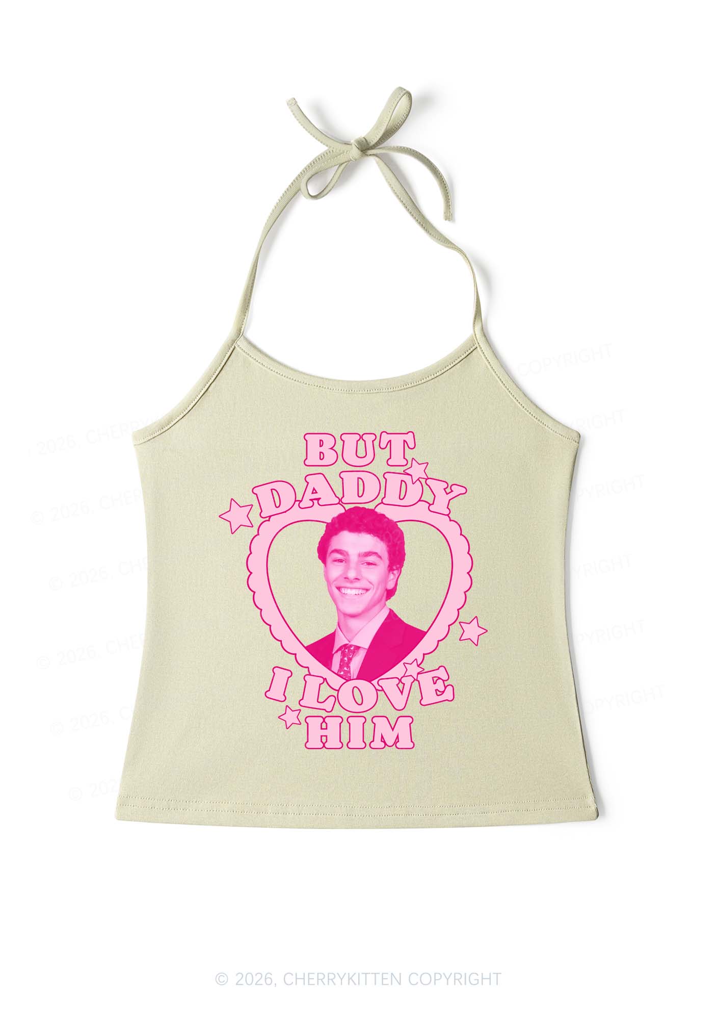 Daddy I Love Him Luigi Y2K Halter Neck Cami Cherrykitten