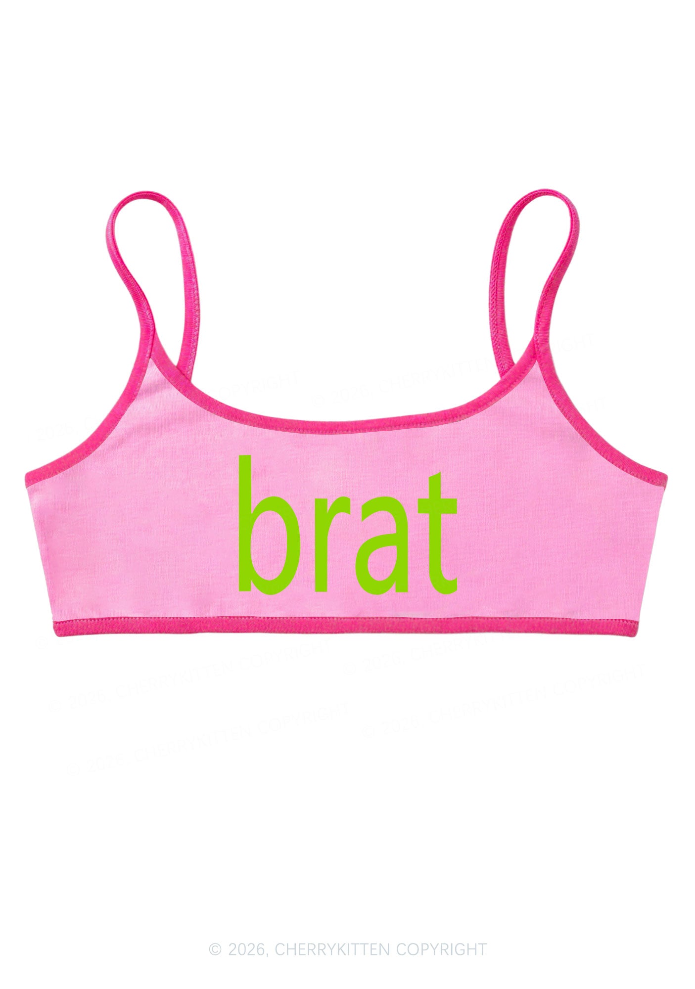 Green Brat Y2K Super Crop Cami Cherrykitten