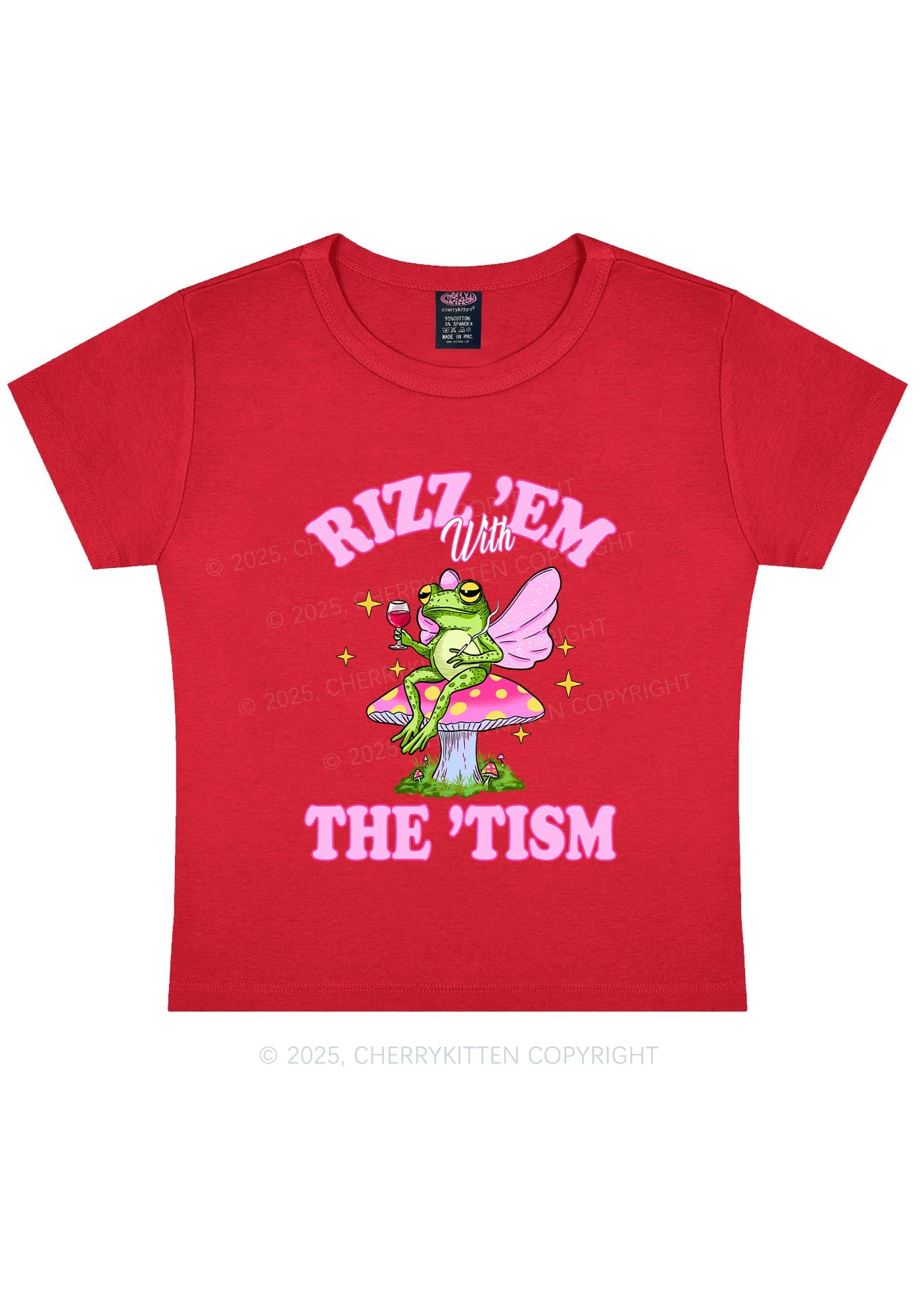 Fairy Frog Rizz Tism Y2K Baby Tee Cherrykitten
