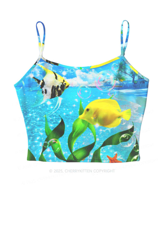 Tropical Fish Y2K Mesh Cami Tank Cherrykitten