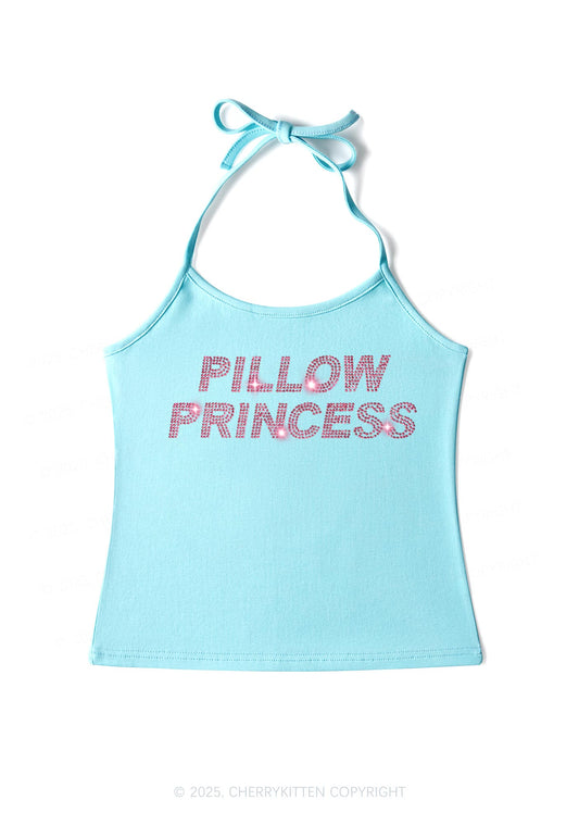 Rhinestone Pillow Princess Y2K Halter Neck Cami Cherrykitten