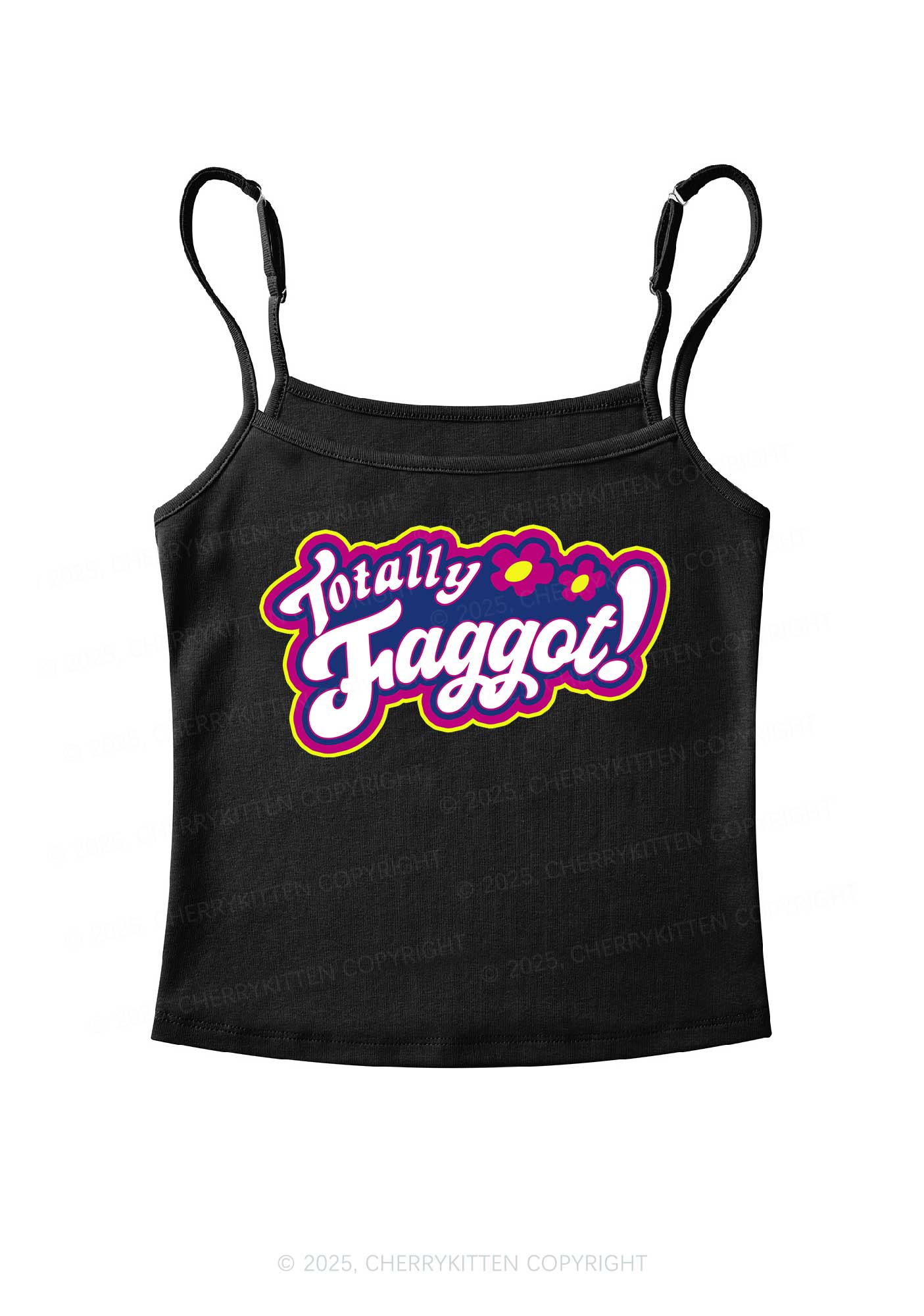 Totally Faggot Pride Y2K Spaghetti Strap Cami Cherrykitten