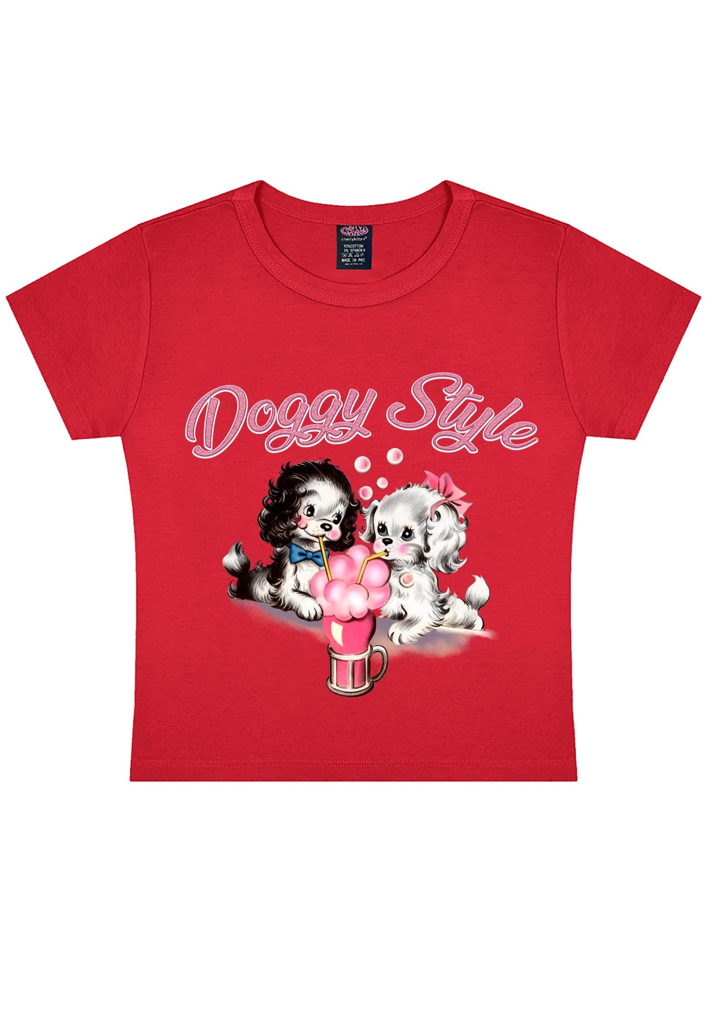 Doggy Style Y2K Baby Tee Cherrykitten
