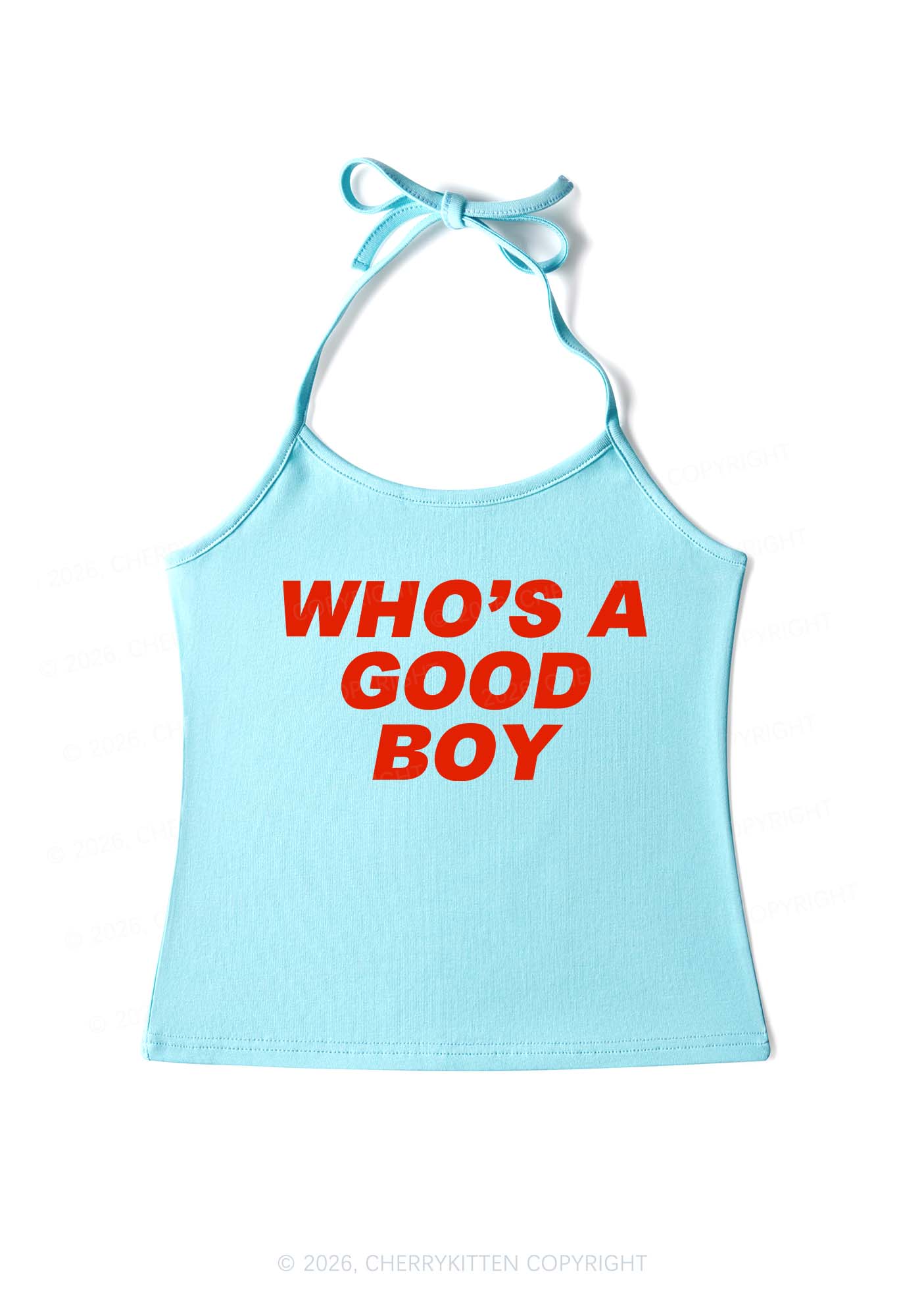 Whos Good Boy Y2K Halter Neck Cami Cherrykitten