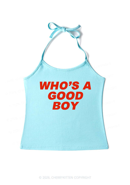 Whos Good Boy Y2K Halter Neck Cami Cherrykitten