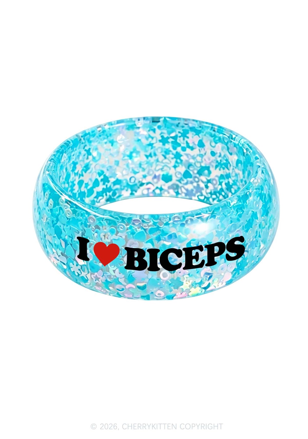 I Love Biceps Y2K Cuff Bangle Cherrykitten
