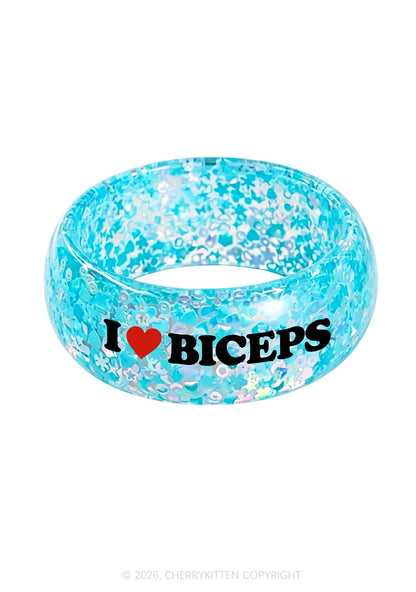 I Love Biceps Y2K Cuff Bangle Cherrykitten