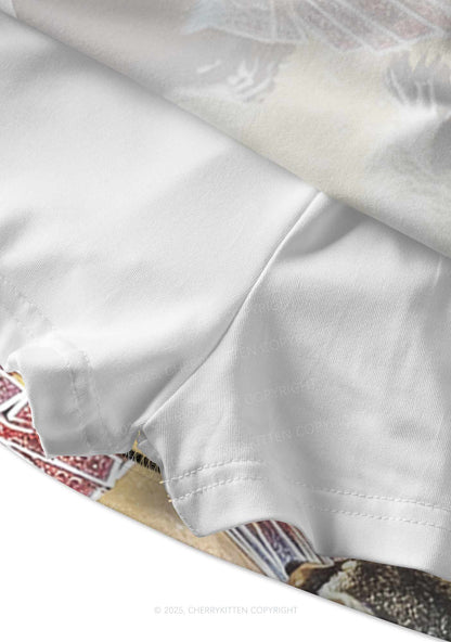 Raccoon Poker Y2K Print Mini Skirt Cherrykitten