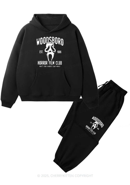 Halloween Horror Film Club Y2K Fleece Hoodie Set Cherrykitten