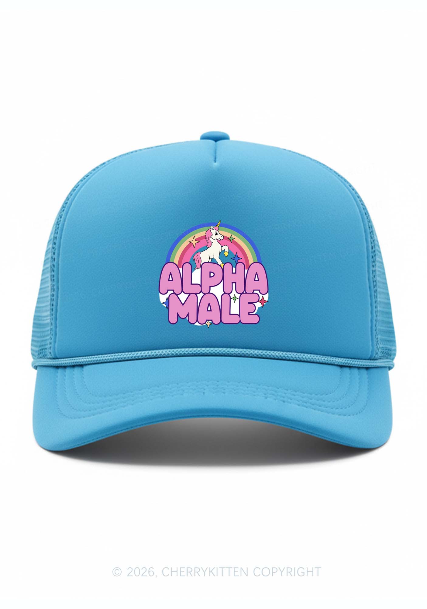 Rainbow Unicorn Alpha Male Pride Y2K Trucker Hat Cherrykitten