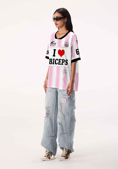 I Love Biceps Y2K Sport Jersey Shirts Cherrykitten