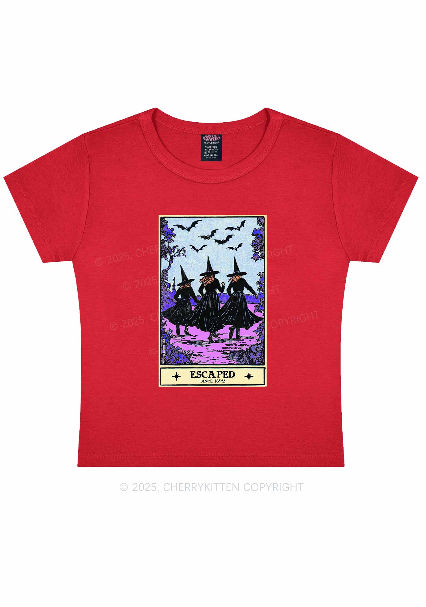 Halloween Escaped Witch Y2K Baby Tee Cherrykitten