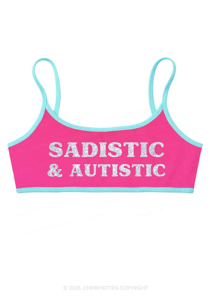 Glitter Sadistic And Autistic Y2K Super Crop Cami Cherrykitten