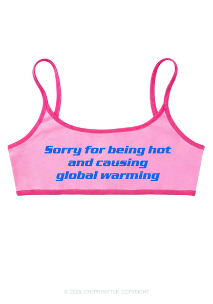 Sorry For Causing Global Warming Y2K Super Crop Cami Cherrykitten