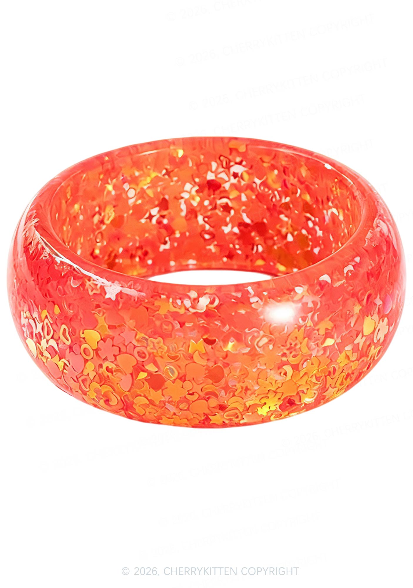 Glitter Sequins Jelly Color Y2K Cuff Bangle Cherrykitten