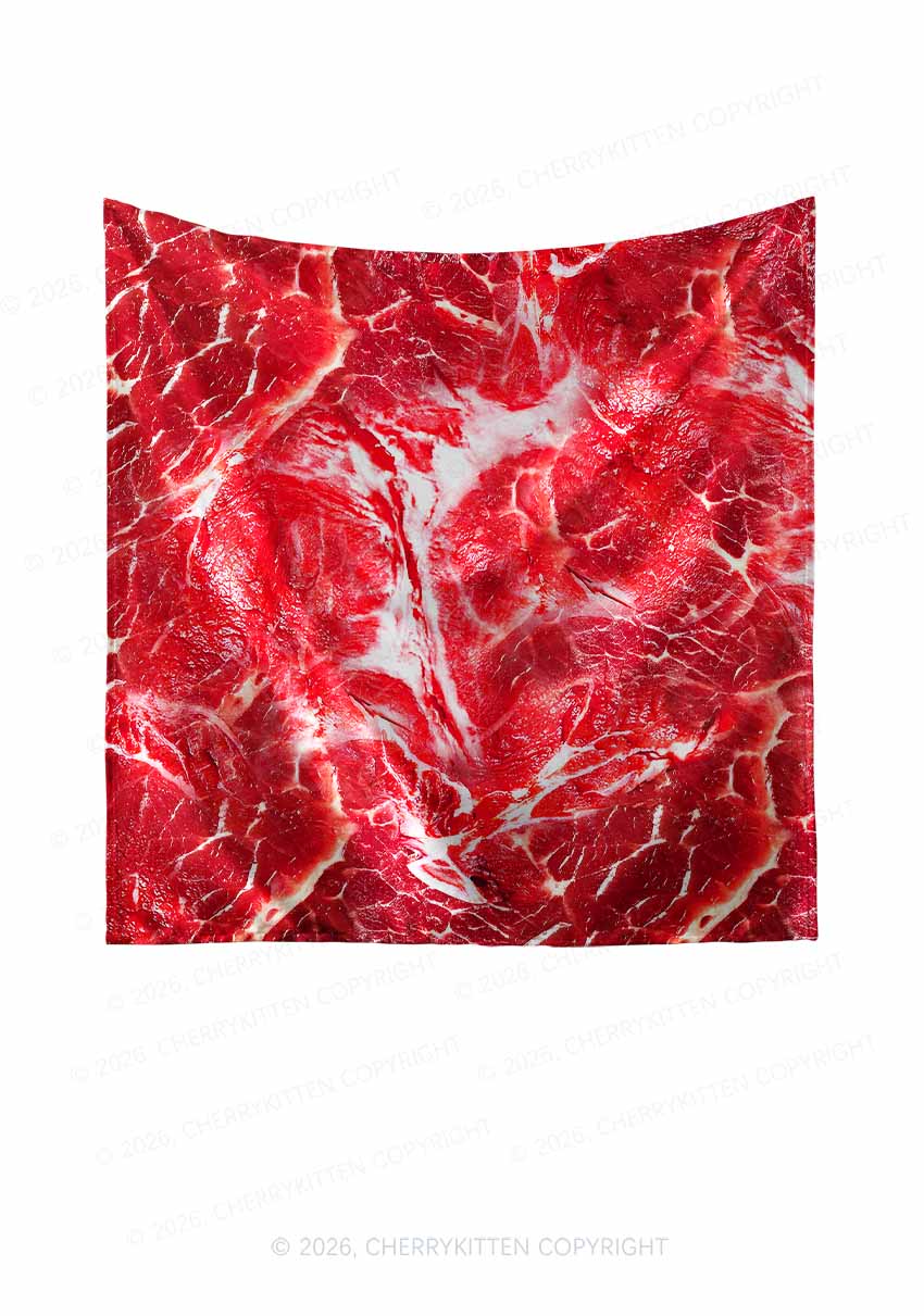 Beef Steak Texture Y2K Print Square Bandana Cherrykitten