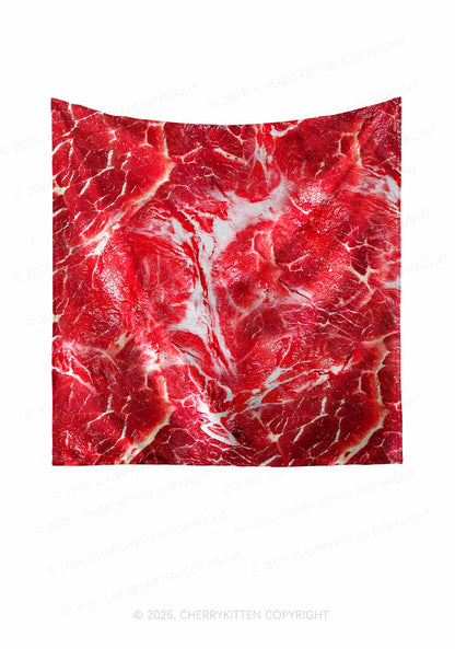 Beef Steak Texture Y2K Print Square Bandana Cherrykitten