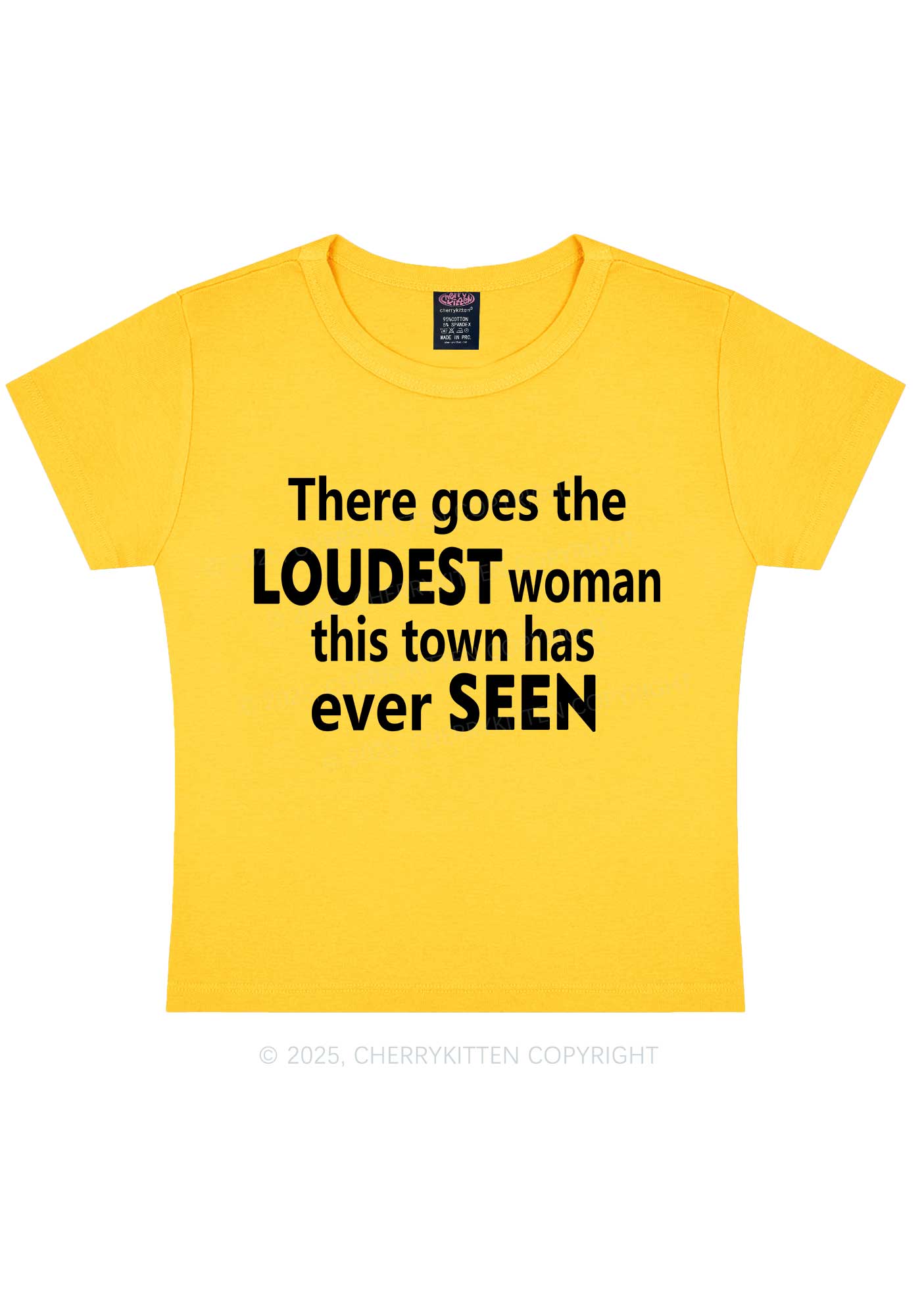 Loudest Woman This Town Y2K Baby Tee Cherrykitten