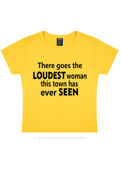 Loudest Woman This Town Y2K Baby Tee Cherrykitten