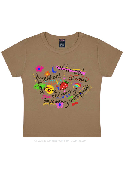 Girl Empowering Y2K Baby Tee Cherrykitten