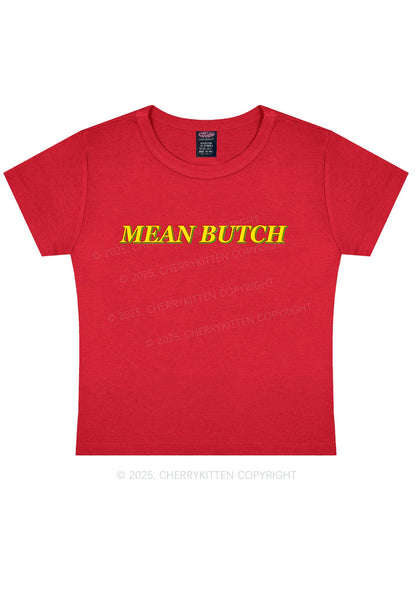 Mean Butch Pride Y2K Baby Tee Cherrykitten
