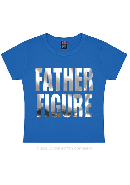 Father Figure Silver Foil Printed Y2K Baby Tee Cherrykitten