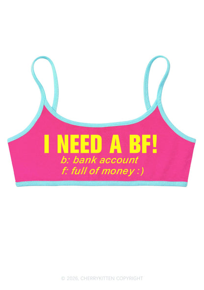 I Need A BF Y2K Super Crop Cami Cherrykitten