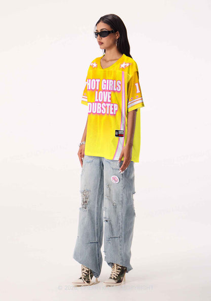 Hot Girls Love Dubstep Y2K Sport Jersey Shirts Cherrykitten