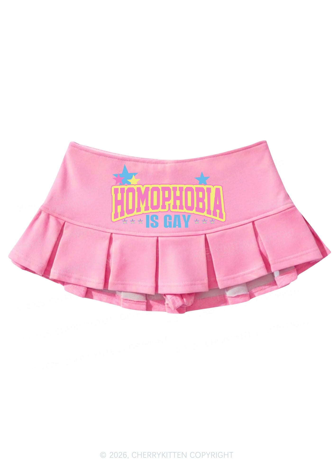 Homophobia Is Gay Pride Y2K Mini Pleated Skirts Cherrykitten