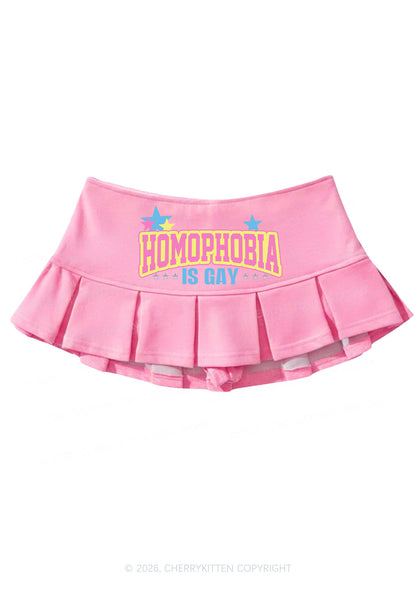 Homophobia Is Gay Pride Y2K Mini Pleated Skirts Cherrykitten