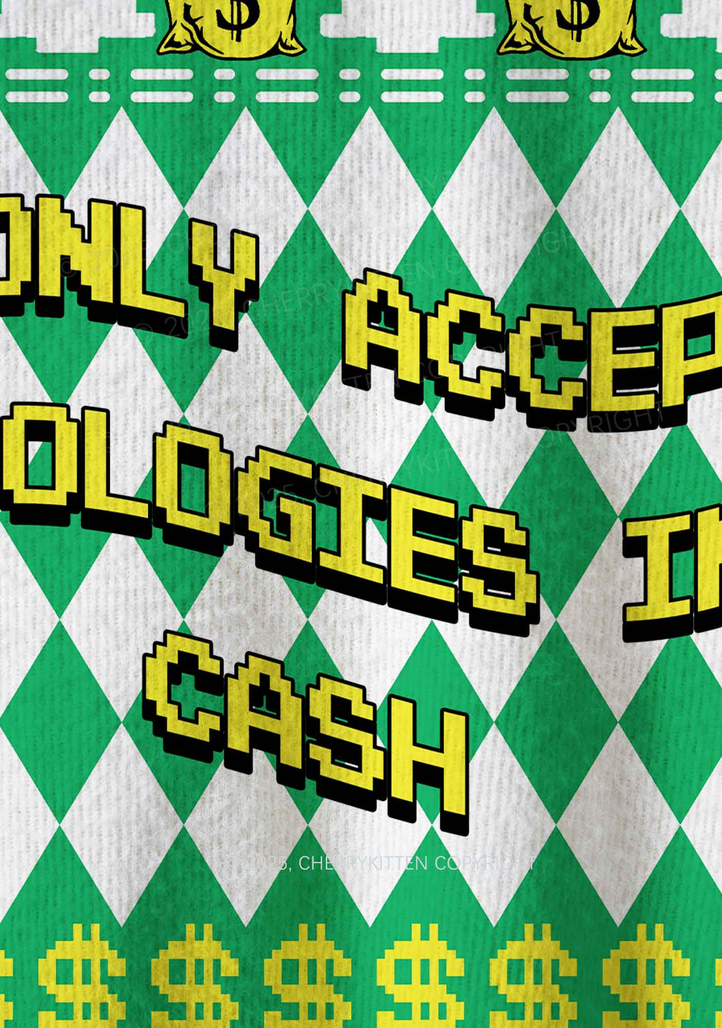 I Only Accept Apologies In Cash Y2K Christmas Knit Sweatshirt Cherrykitten
