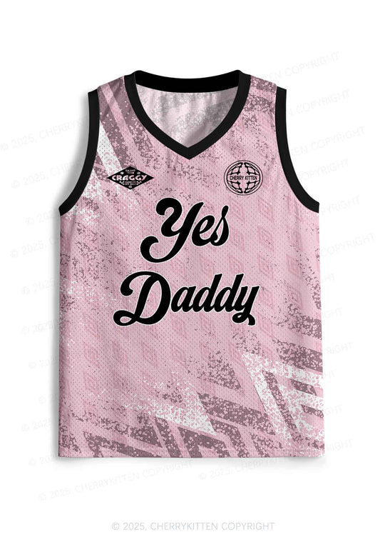 Custom Pink Yes Daddy Y2K Sport Jersey Tank Cherrykitten