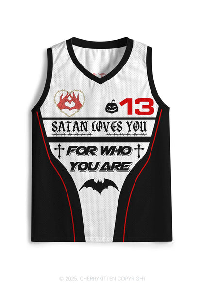 Halloween Custom Satan Loves Y2K Sport Jersey Tank Cherrykitten