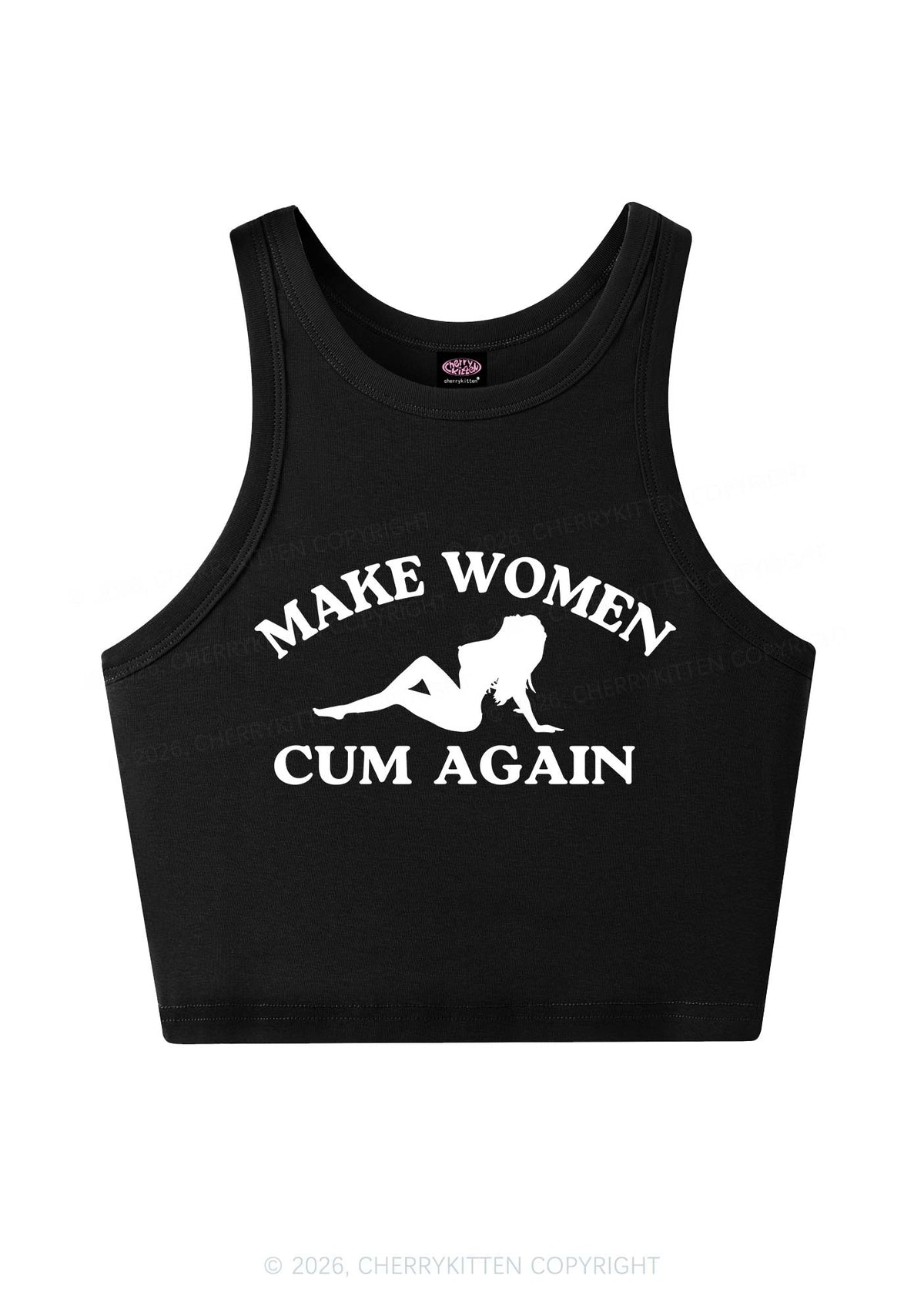 Make Women Cxm Again Y2K Crop Tank Top Cherrykitten