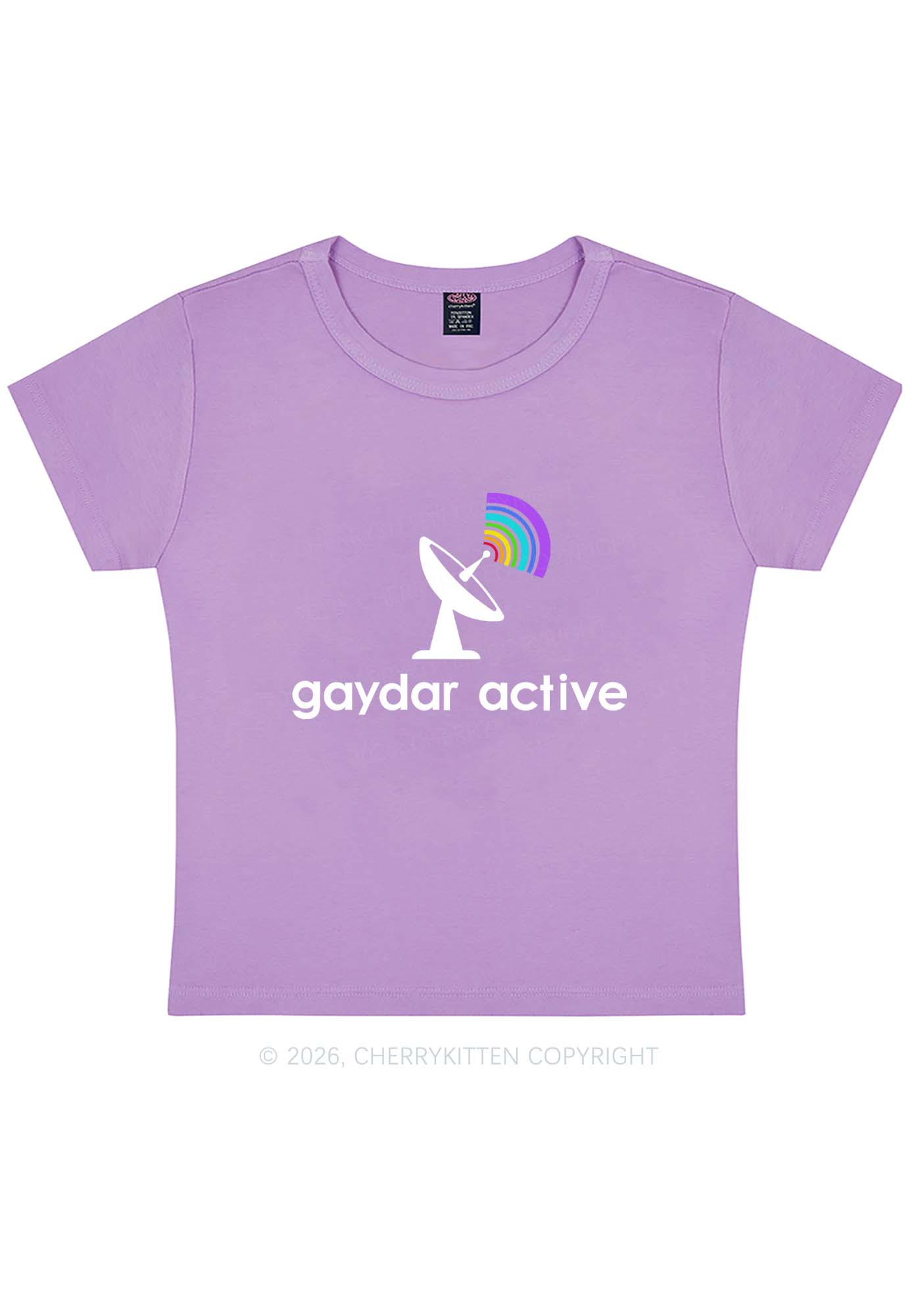Gaydar Active Pride Y2K Baby Tee Cherrykitten