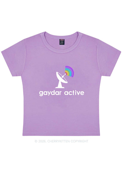 Gaydar Active Pride Y2K Baby Tee Cherrykitten